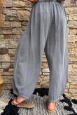 Lina Linen Blend Barrel Pant Washed Charcoal